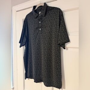 FootJoy Floral Pattern Polo - Gray and Black